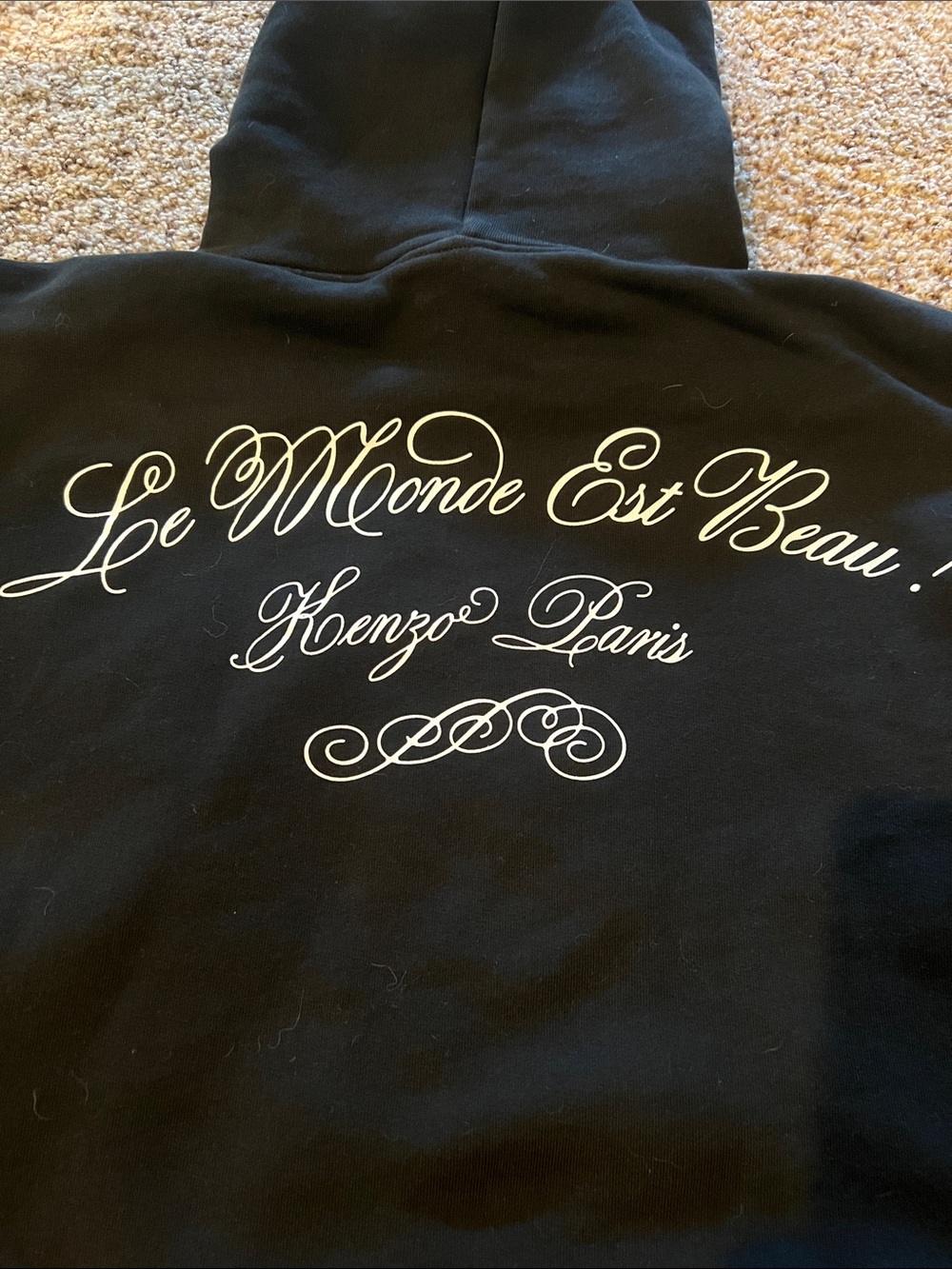 Kenzo Black Hoodie with chest and back print. - Picture 4 of 4